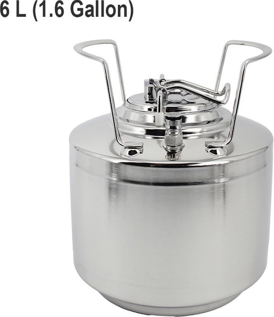 Edelstahl Cornelius Bierfass mit Kugelverschluss für Homebrew Craft, 6 l, Farbe: Silber - Bild 1