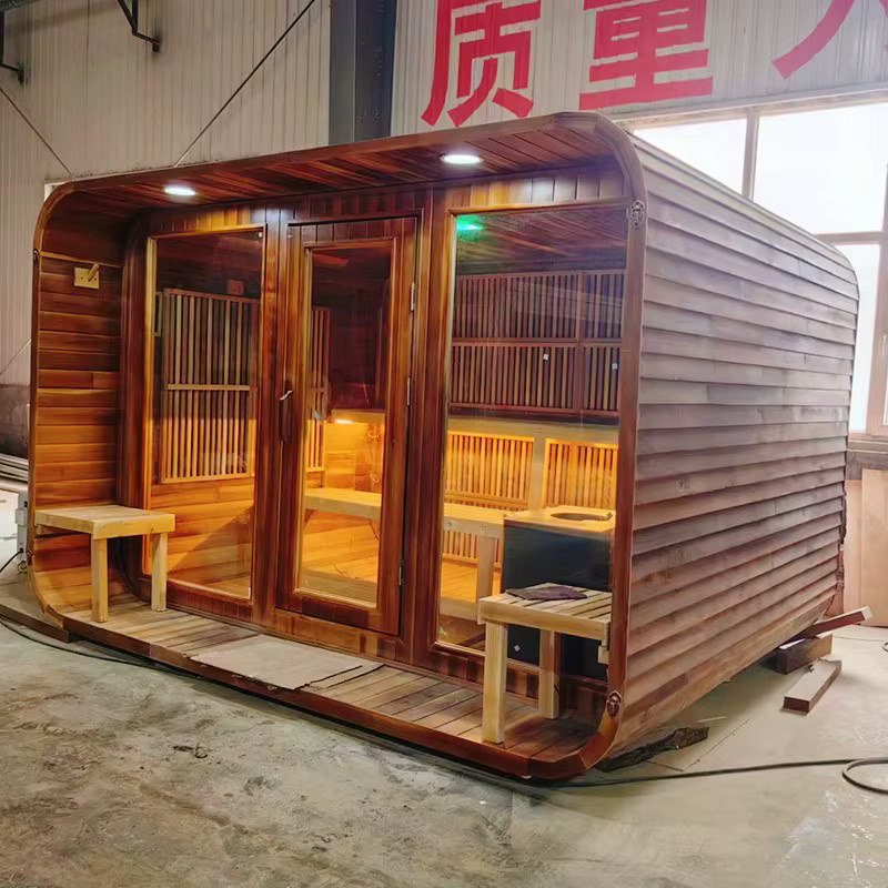 Traditionelle chinesische Außen-Sauna für 6 Personen in Braun und Multicolour - Bild 1