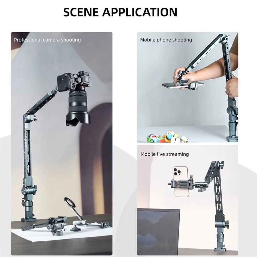 LEAPLIGHT NATO Magic Arm Overhead Cantilever Stativ mit 1/4-Zoll Arca C-Klemme Desktop-Kamerahalterung für Kamera, Handy, iPad und Tablet - Bild 3