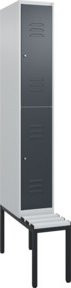 C+P Doppelstock-Spind Classic PLUS Sitzbank mit 1 Abteil und Zylinderschloss, B/T/H: 212,0 x 30,0 x 81,5 cm - Bild 1