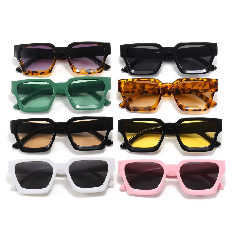 Julyrays Sonnenbrille, quadratisch, Vollrand, Kunststoff, Unisex, grün - Bild 2