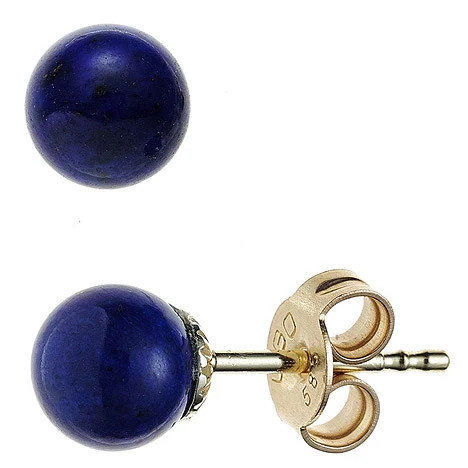 Colfem Ohrstecker 585 Gelbgold, Lapislazuli, blau - Bild 1