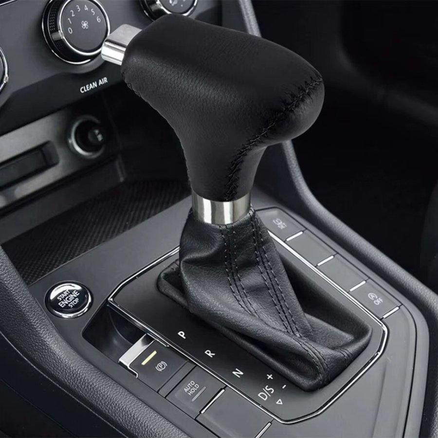 TOP-MAX PU Universal Automatischer Auto Schaltknauf mit Taste, Schwarz, Linkslenker - Bild 2