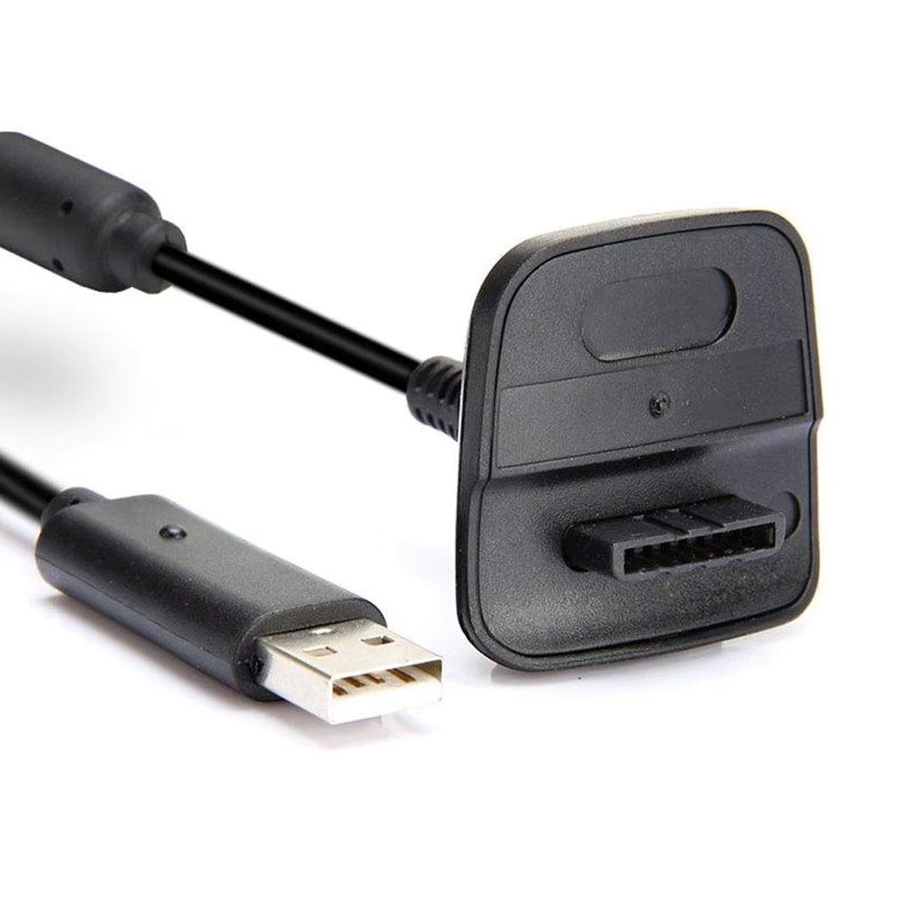USB Ladekabel für Xbox 360 Wireless Controller, Schwarz, Länge: 1,5 m - Bild 5