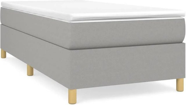 vidaXL Boxspringbett aus Stoff in Hellgrau, B/T: 100 x 200 cm - Bild 1