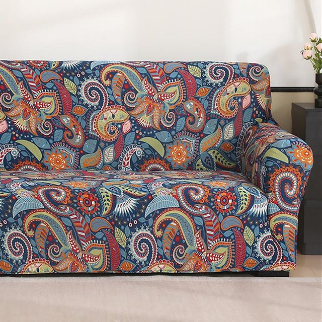 Dehnbarer Sofabezug von Yiran bag in Multicolour mit floralem und ethnischem Muster, elastischer Spandex-Couchbezug als Möbelprotektor für Wohnzimmer und Büro, Breite: 145-185 cm - Bild 1