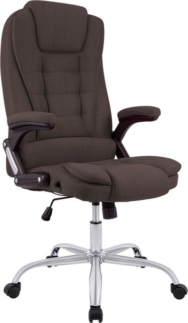 CLP Bürostuhl Thor ergonomischer Drehstuhl in Braun mit Chromgestell, höhenverstellbar 49-59 cm, 150 kg belastbar - Bild 1