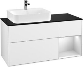 V&B Waschtischunterschrank Finion mit Wandbeleuchtung, Weiß lackiert, Breite: 120 cm, Tiefe: 50,1 cm, Höhe: 50,1 cm - Bild 1