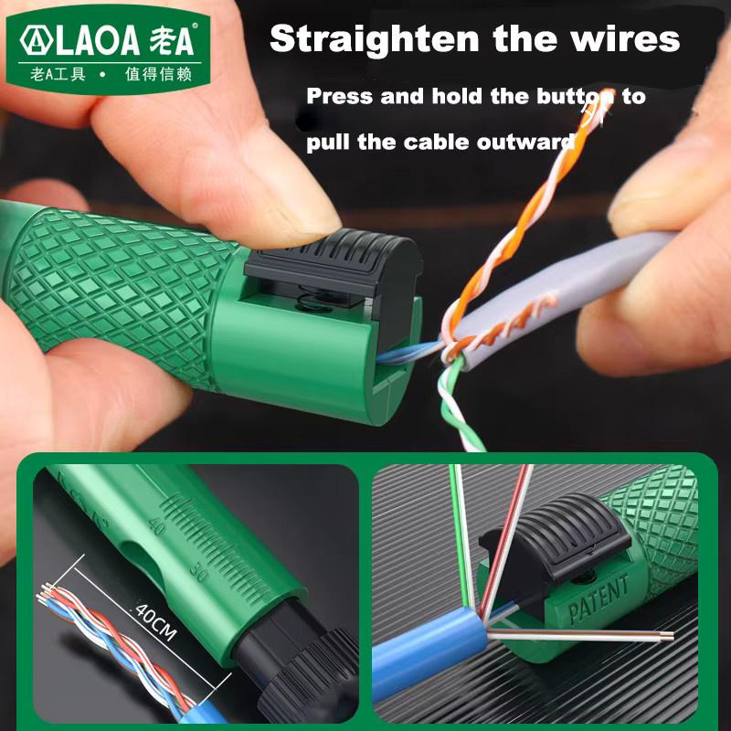LAOA Professionelles Netzwerkkabel-Glätteisen und Splitter-Kombination im Stiftstil für CAT5e, CAT6 und CAT7 in Grün - Bild 4