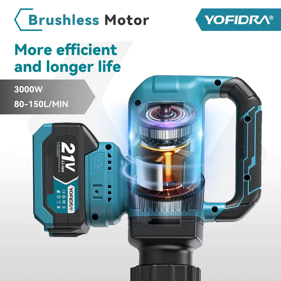 YOFIDRA Bürstenlose Wasser Transfer Pumpe 3000 W mit 3 Gängen und 80-150 L/Min für Makita Akku kompatibel - Bild 3