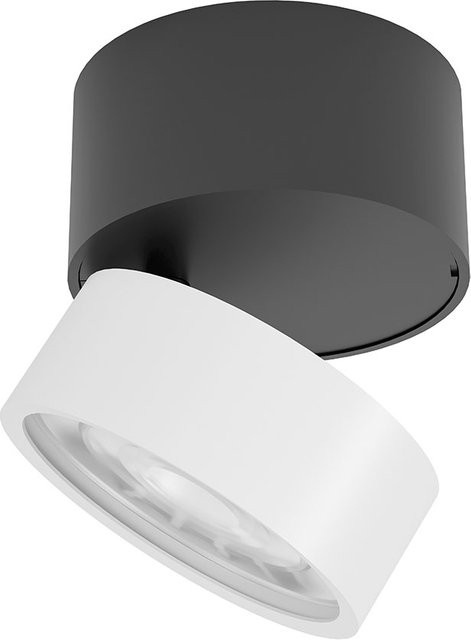 LUX-IT Swing 75 Round LED-Deckenstrahler 1-flammig, Schwarz und Weiß, Warmweiß 2700K - Bild 1