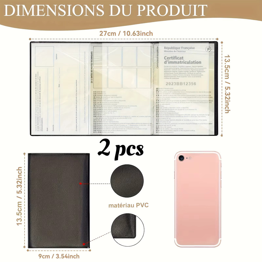 Set aus schwarzen Sicherheitskarten-Taschen aus transparentem Kunststoff zum Schutz deiner Registrierungszertifikate und Dokumente - Bild 2