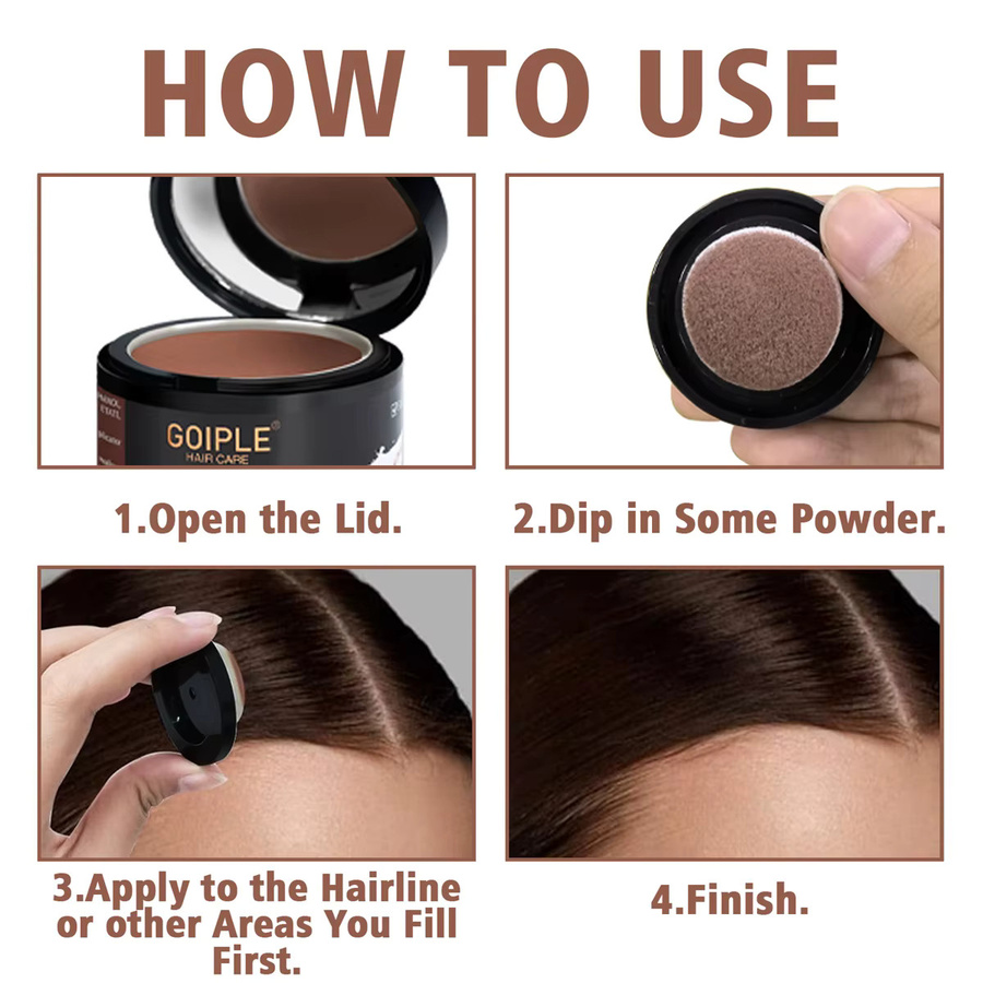 GOIPLE Haarlinienpuder, Dark-Brown, Unisex - Bild 2