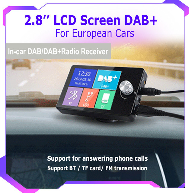 Icreative Digitaler DAB/DAB+ Radio Empfänger mit 2,8-Zoll-Farbbildschirm für europäische Autos, FM-Transmitter, MP3 und AUX, Schwarz - Bild 1
