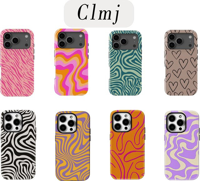 Clmj Handyhülle mit buntem Wasserspritzer-Design für iPhone 11 bis iPhone 17 Pro Max, doppellagig, Multicolor - Bild 1