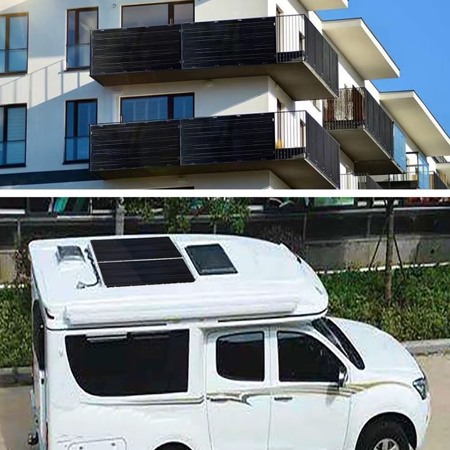 xinpuguang Solarpanel mit Aluminiumrahmen in Schwarz für Wohnmobil, Boot und Balkon als 12V Photovoltaik-Panel zur Batterieladung - Bild 5