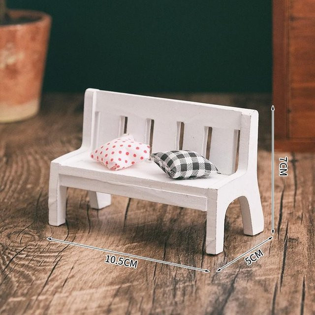 Puppenhaus Mini Heimarbeitszimmer Dekoration, Holz, Weiß, Zubehör - Bild 1