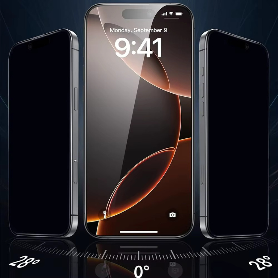 3er-Set Privacy Bildschirmschutz aus gehärtetem Glas für iPhone 18 17 16 15 14 Pro Max Anti-Spion Schutzfolie in Transparent - Bild 2