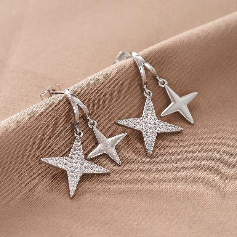 Huitan Star Ohrringe, CZ, Damen - Bild 1