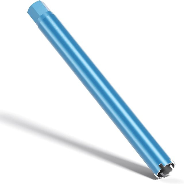Wiltec Shark Diamantbohrkrone für Beton, Durchmesser: 52 mm, Länge: 450 mm, Anschluss: 1 1/4 Zoll, Farbe: Blau - Bild 1