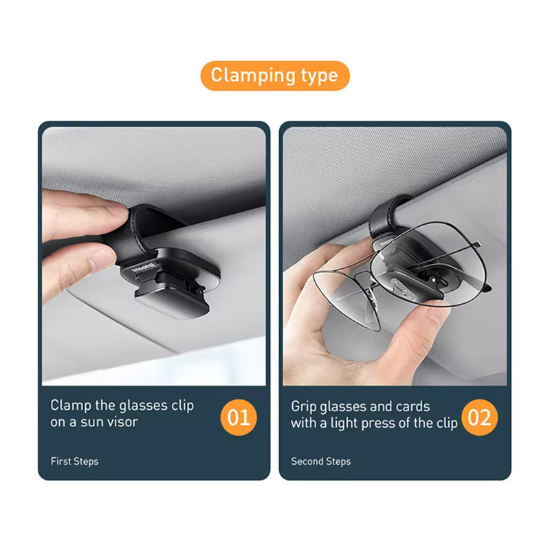 Baseus Brillen Halter Clip, Schwarz - Bild 5