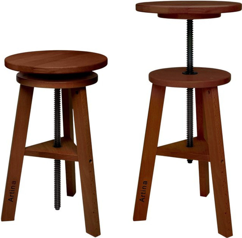Artina Malhocker Arles Drehstuhl aus Massivholz in Nussbaum-Optik, Durchmesser: 30 cm - Bild 1