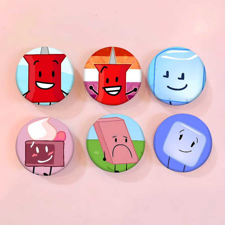 Brosche Metall, Cartoon Anime BFDI Icons, Weißblech Soft Button Pin - Bild 2