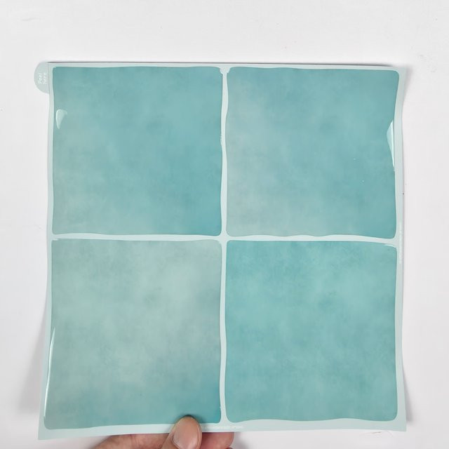 10 Stück Vividtiles Wandfliesenaufkleber quadratisch in Türkis modern wasserdicht zum Aufkleben für Küchenrückwand und Wandpaneele - Bild 1
