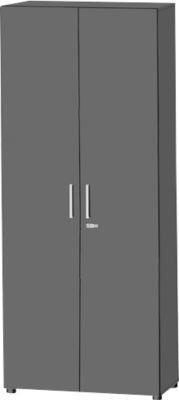 Schäfer Shop Select Schrank SET UP mit 6 Fachböden, abschließbar, Farbe Graphit, B/T/H: 80 x 42 x 224 cm - Bild 1