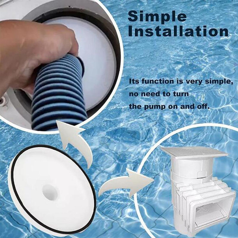 Skyfree Schwimmbad Skimmer Adapter Platte für Vakuumschlauch, Farbe: Grau - Bild 3