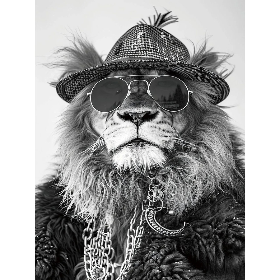 Art Universe Glasbild Dashing Lion Modernes Motiv mit Löwen-Fotografie, Breite: 60 cm, Höhe: 80 cm - Bild 2