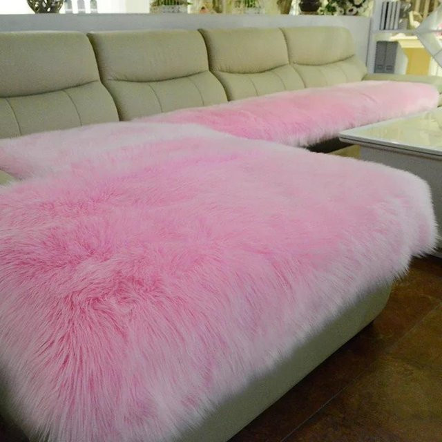 Rutschfester Sofabezug als Vollbezug aus Fleece in Pink, B/T/H: 50 x 50 x 0 cm - Bild 1