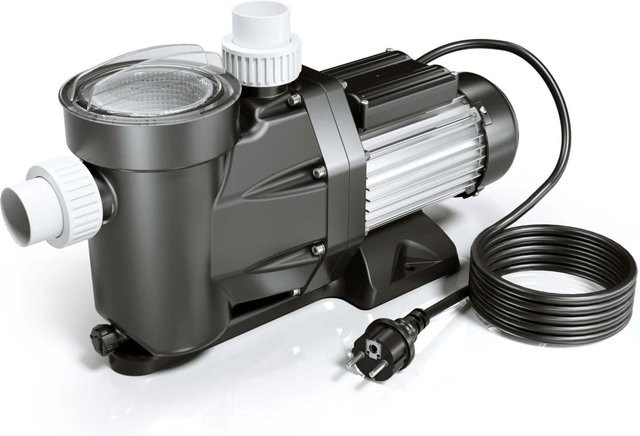 WilTec Poolpumpe mit 19200 L/H und 750 W in Schwarz-Grau - Bild 1