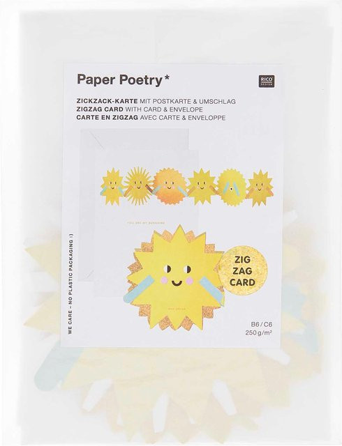 Rico Design Paper Poetry Zickzack-Karte You are my sunshine B: 12 cm, H: 67,5 cm - Bild 1