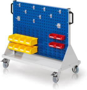 Kappes RasterMobil Gr. 2 Rollbarer Rollcontainer mit Schloss, Grau/Blau, Höhe: 89 cm - Bild 1