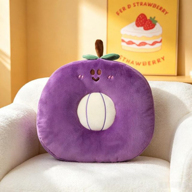 Yiran Toy Frucht-Plüschkissen Set aus Polyester in verschiedenen Designs, Durchmesser: 40 cm - Bild 1
