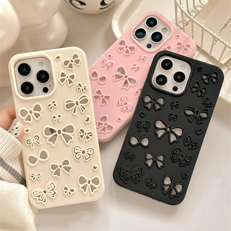 ASONPAI Silikon Handyhülle mit 3D Schleifen-Design für iPhone 13 14 15 16 17 Pro Max Air - Bild 3