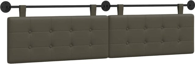 vidaXL Wandmontiertes Polsterpaneel aus Kunstleder in Grau, B/H/T: 210 x 55 x 5 cm - Bild 1
