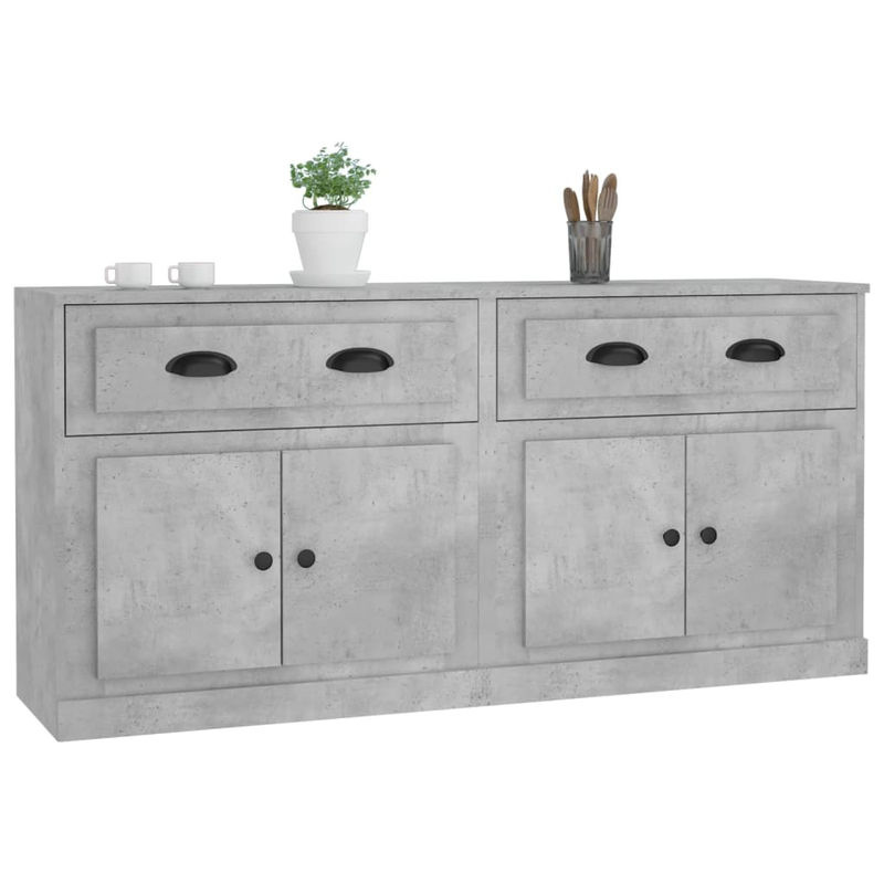 Set aus 2 Schränken von vidaxl in Grau aus Holzwerkstoff mit Scharniertüren und freistehender Bauweise im Classic Design - Bild 5