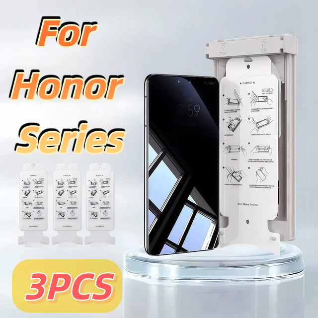 3 Stück Displayschutzfolie für HONOR Magic 7 Pro, 6 Pro, 90, 100, 200, 300 Ultra, 400, transparent, mit Positionierungshilfe, staubfrei - Bild 1