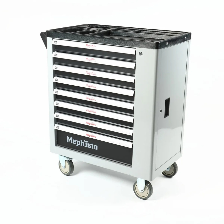 Mephisto Werkzeugwagen XXL Premium aus Stahl in Grau-Schwarz mit 8 abschließbaren Schubladen, B: 83,0 cm, T: 52,9 cm, H: 96,0 cm - Bild 2