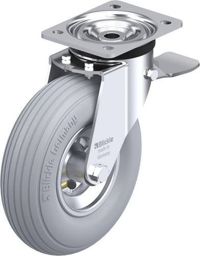 Blickle Lenkrolle L-P 220R-ST-SG mit Feststeller, grau, Rad-Durchmesser: 22 cm, Tragfähigkeit: 100 kg - Bild 1