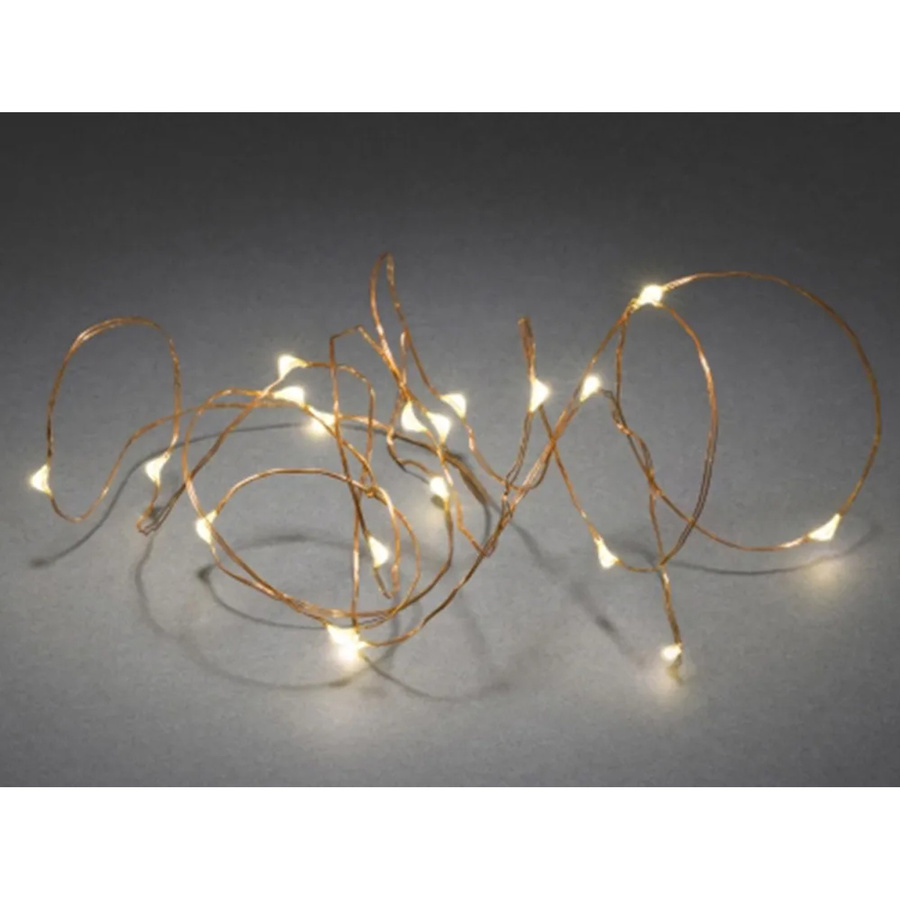 Konstsmide Micro LED Lichterkette für innen mit 20 warmweißen LEDs und kupferfarbenem Draht, batteriebetrieben - Bild 3