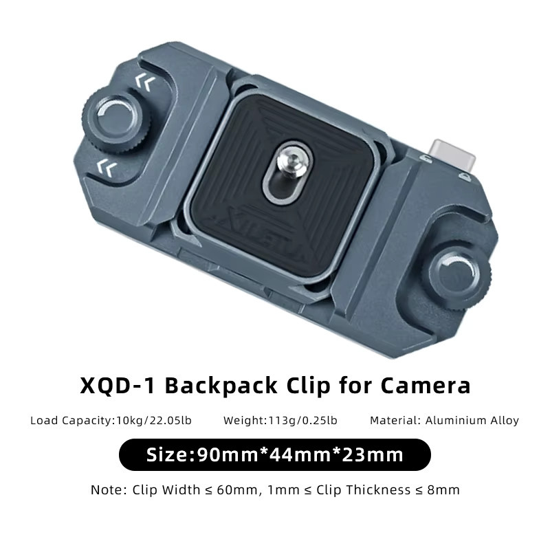 XILETU Kamera-Schnellverschluss-Karabiner Rucksack-Clip-Set für Sony, DSLR und Action-Kameras mit abnehmbarer Schnalle - Bild 2