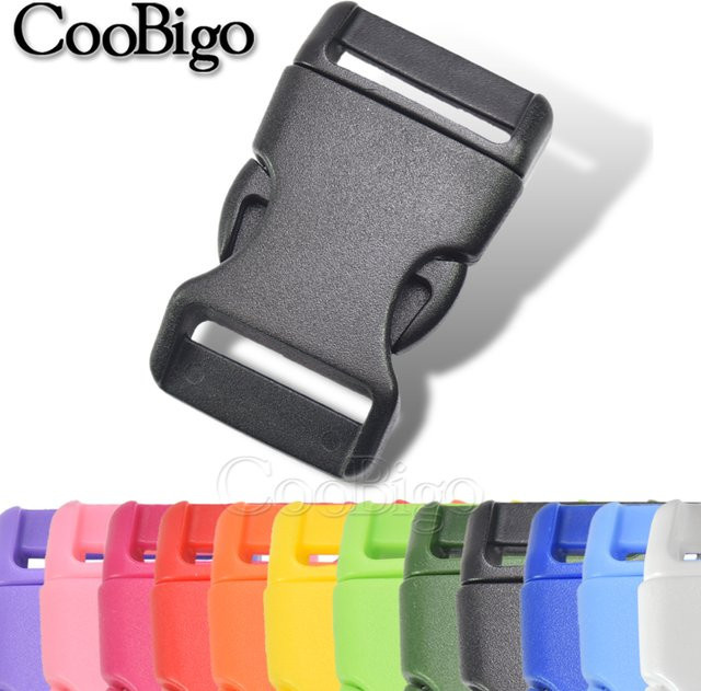 CooBigo Seitliche Entriegelungsschnallen für Paracord-Armbänder, Rucksackgurte und Hundehalsbänder, 25 mm, Bunt, 10 Stück - Bild 1