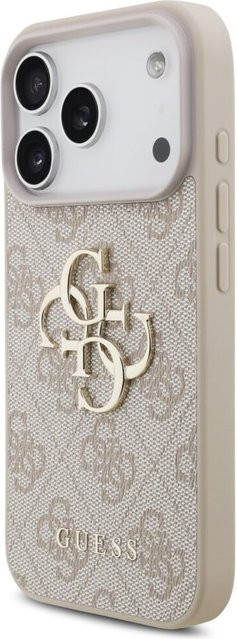 Guess 4G Big Logo Smartphone Hülle kompatibel mit iPhone 18 Pro Max und iPhone 17 Pro Max in Beige - Bild 1