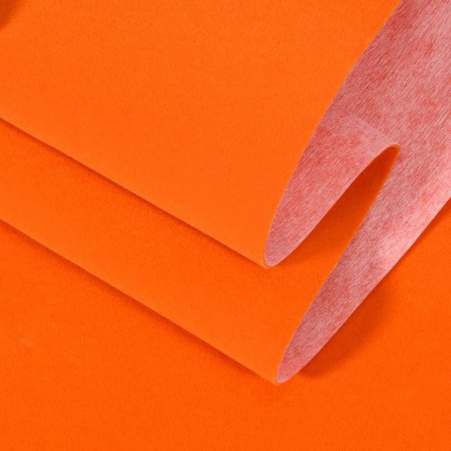 Selbstklebender beflockter Samtstoff von Charming Homem in Orange für Schmuckauslagen und Schrankauskleidungen, B: 50 cm, L: 150 cm - Bild 1