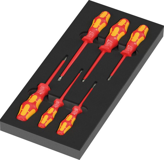 Wera Schaumstoffeinlage für Schraubendreher Kraftform Serie 100 VDE Set 2, 7-teilig, grau-rot - Bild 1