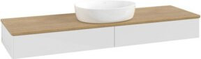 V&B Waschtischunterschrank Antao ohne Frontstruktur in Eiche Honig und Weiß, B: 160 cm, T: 50 cm - Bild 1