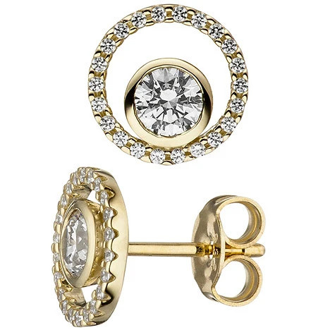 Colfem Ohrstecker, 333 Gelbgold, Zirkonia, Damen - Bild 1